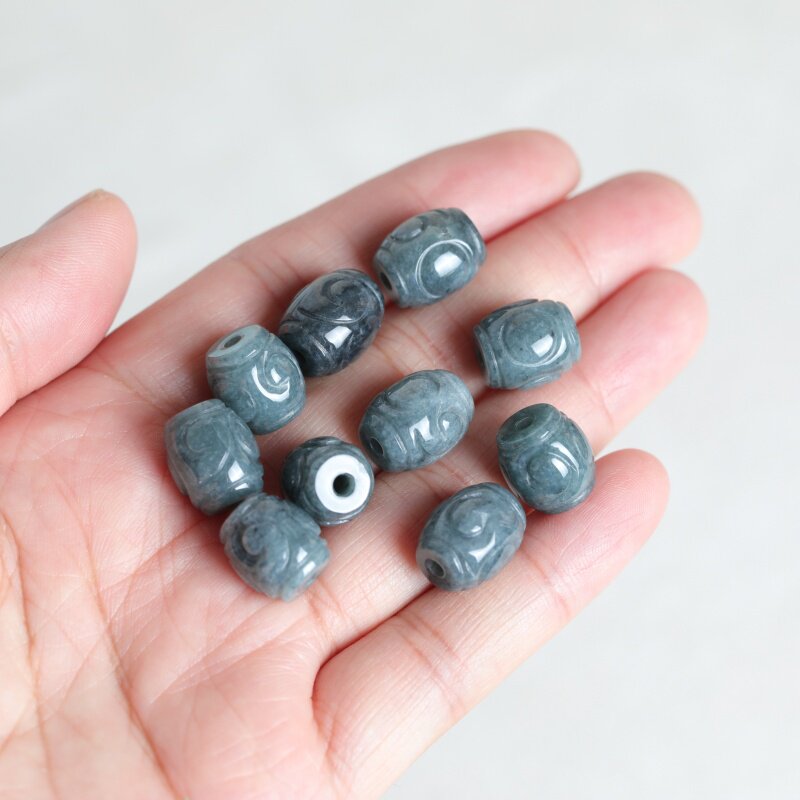 Bracelets - 5PC Natural Blue Water Jade Ripple