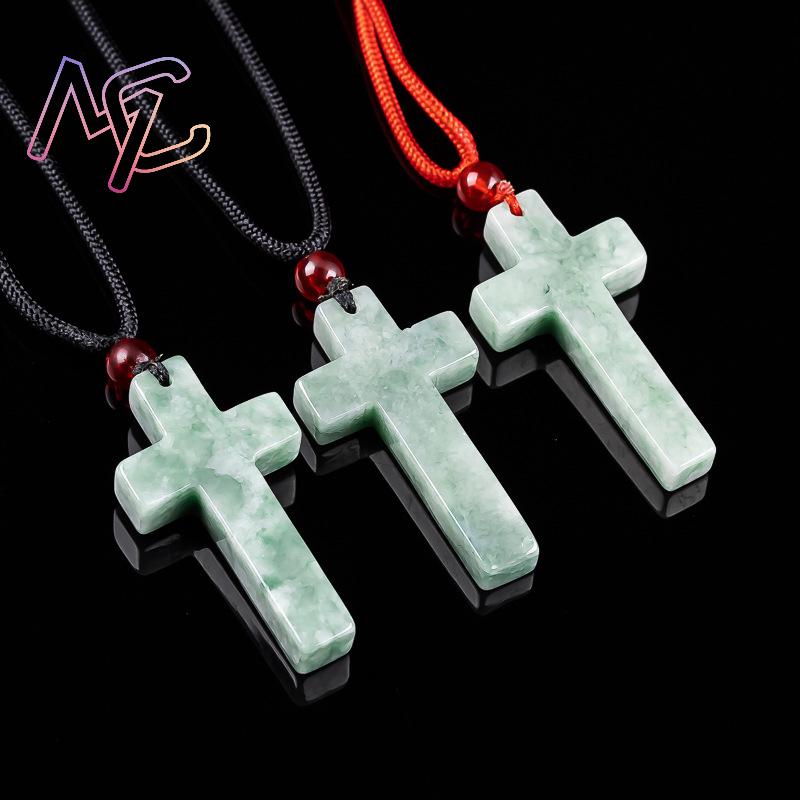 Myanmar Jadeite Cross Pendant  - Necklaces 评论和价格