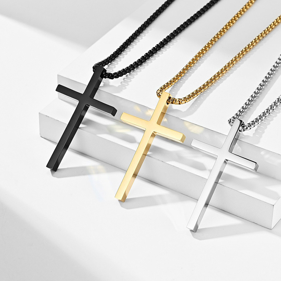 Punk Style Crucifix Pendant Ti - Cross Pendant Necklace Gold 评论和价格