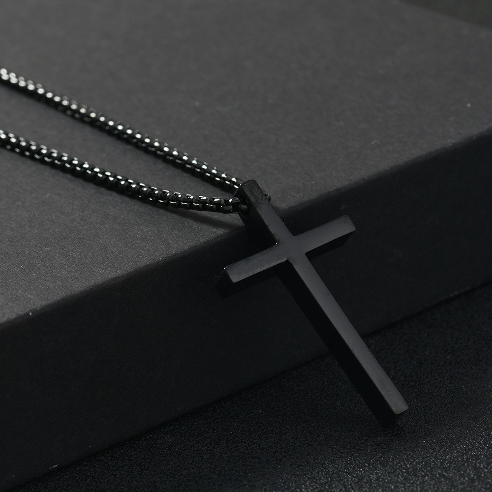 Punk Style Crucifix Pendant Ti - Cross Pendant Necklace Gold 评论和价格