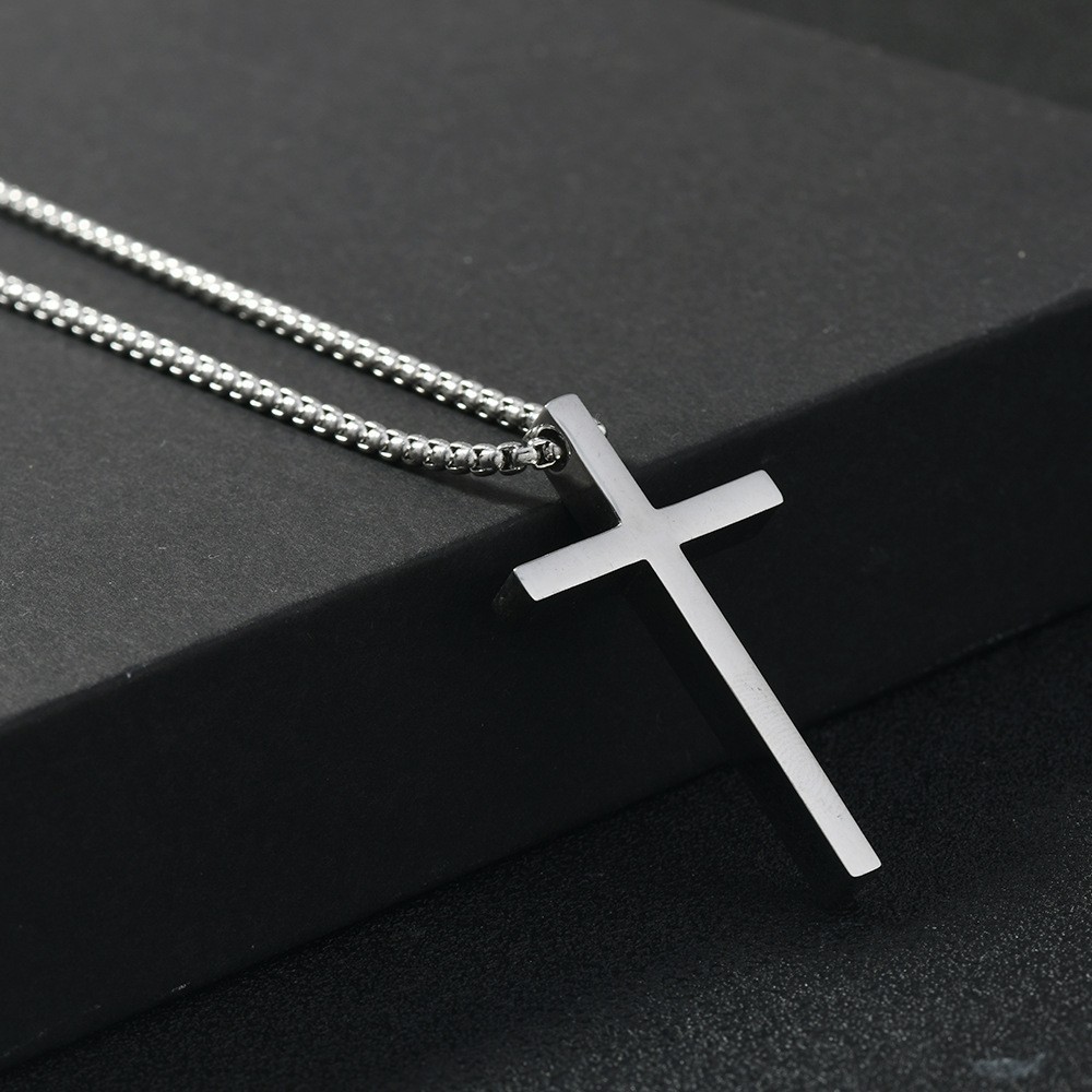 Punk Style Crucifix Pendant Ti - Cross Pendant Necklace Gold 评论和价格