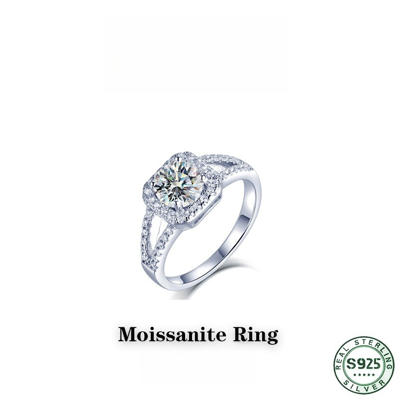 Hot selling 100% S925 silver s - Moissanite Engagement Ring 1 Carat 评论和价格