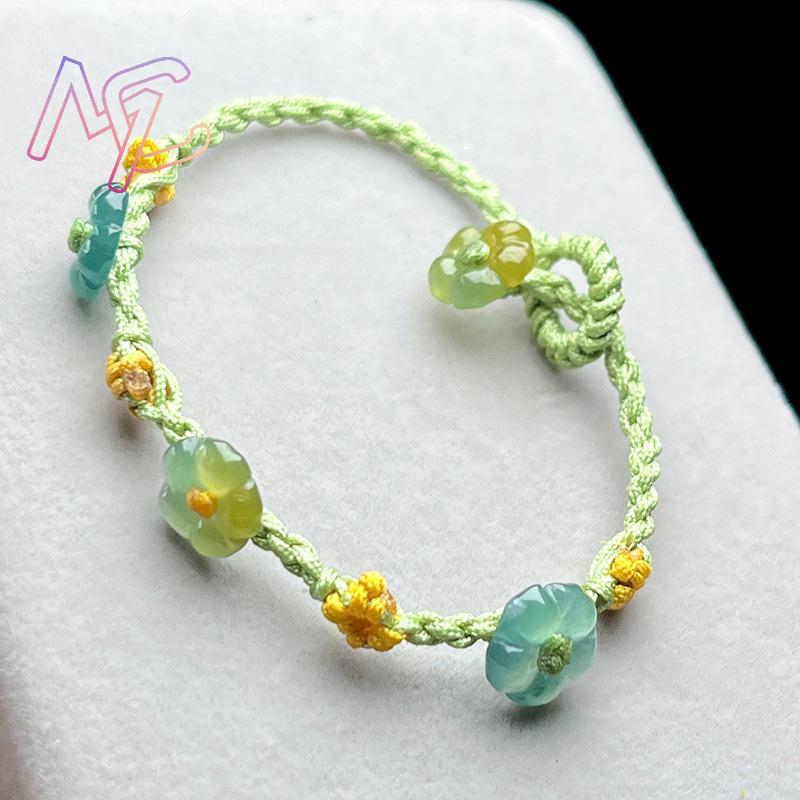 Myanmar Jadeite Flower Bracele - Bracelets 评论和价格