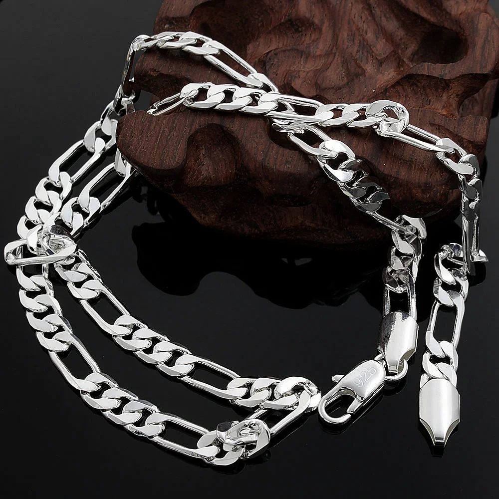 925 Sterling silver 18K gold N - 925 Sterling Silver Chain Necklace Men 评论和价格