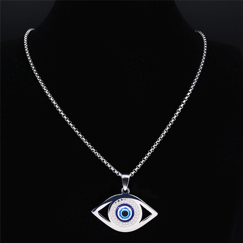 Islam Hamsa Evil Blue Eye Neck - Necklaces 评论和价格