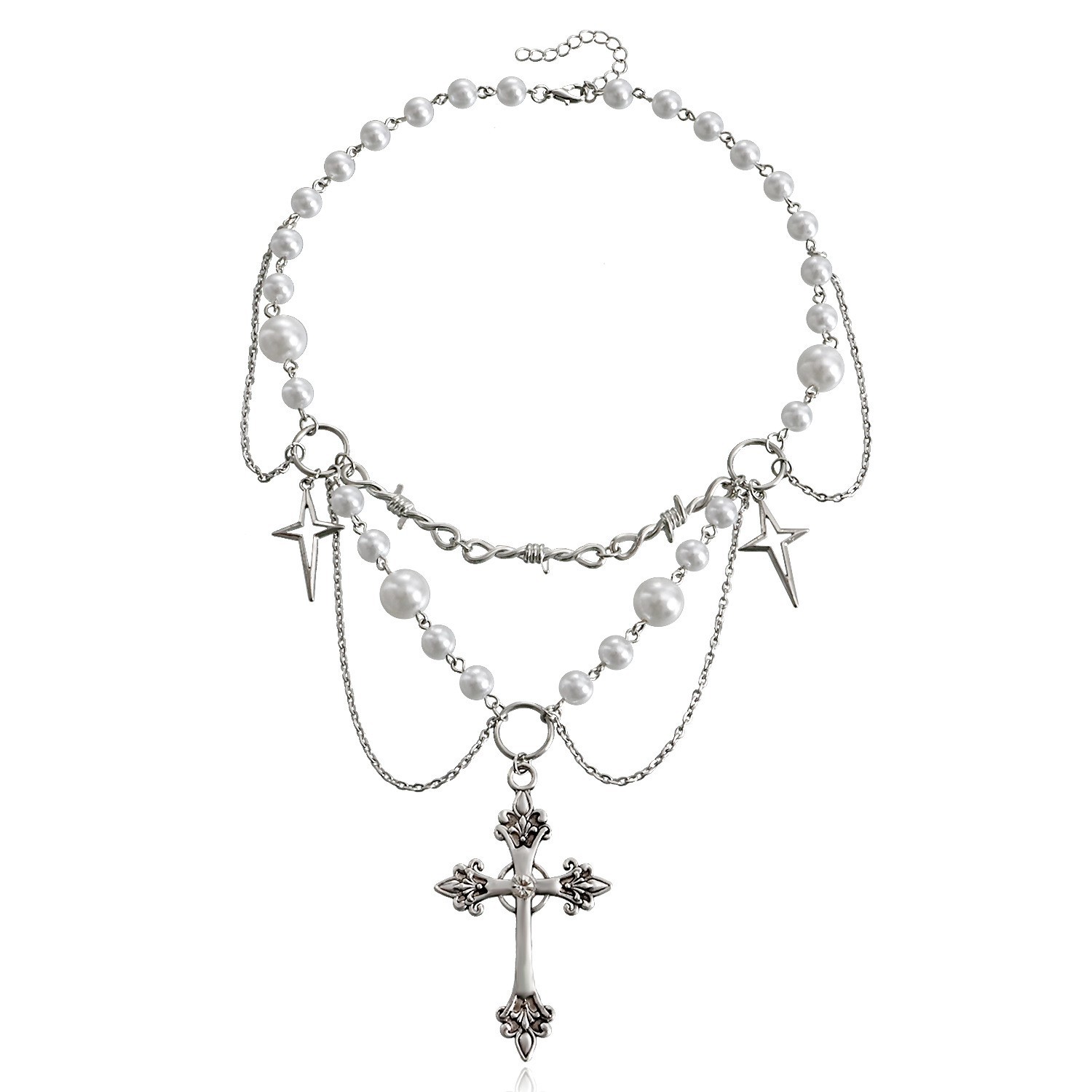 Butterfly Heart Pearls Necklac - Pearl Choker Necklace Vintage 评论和价格