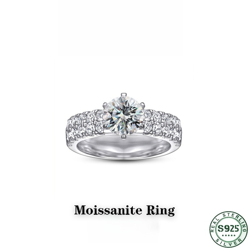 Hot selling fashion 100% s925  - Moissanite Engagement Ring 1 Carat 评论和价格