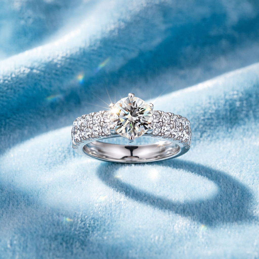 Hot selling fashion 100% s925  - Moissanite Engagement Ring 1 Carat 评论和价格
