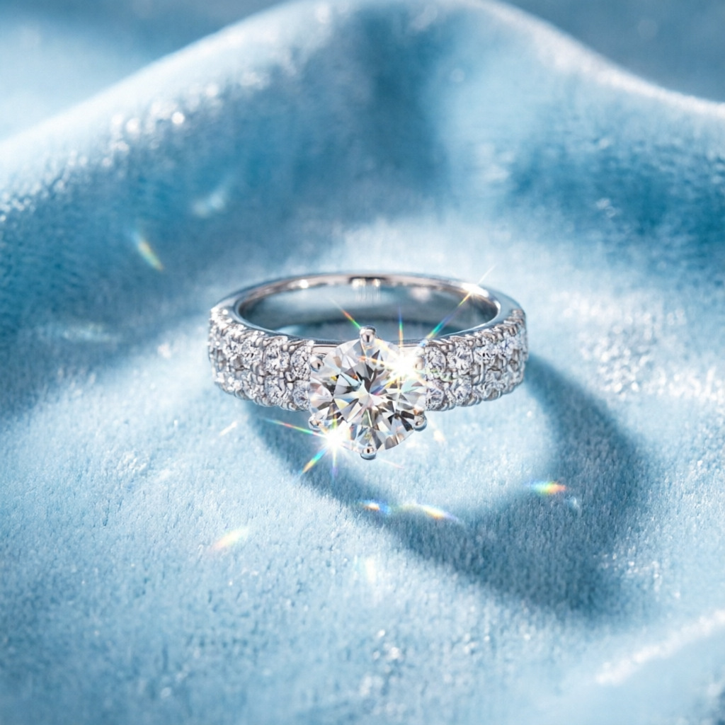 Hot selling fashion 100% s925  - Moissanite Engagement Ring 1 Carat 评论和价格