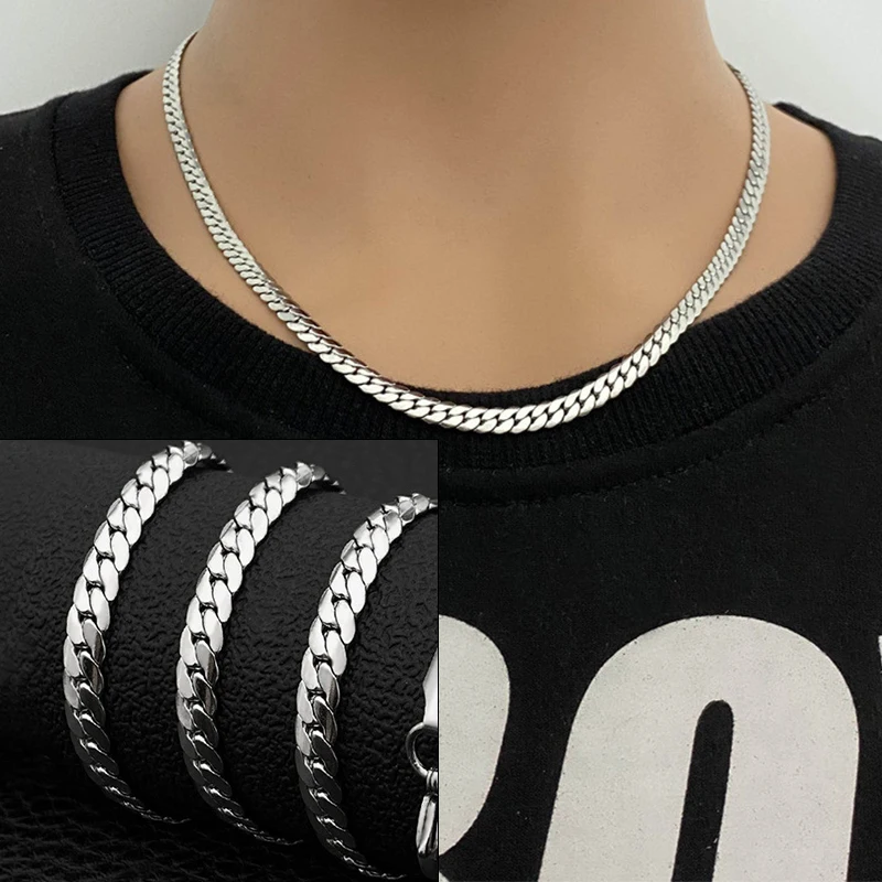 1pc 6 mm Men 925 sterling silv - Cuban Link Chain 12Mm 评论和价格