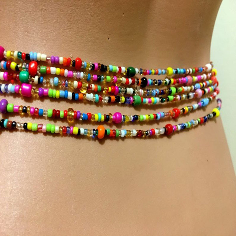 Women Layered Beaded Belly Cha - Body Jewelry 评论和价格