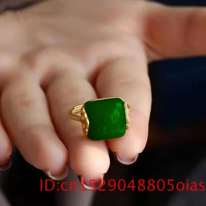 Natural Hetian Jade Ring Fashi - Rings 评论和价格